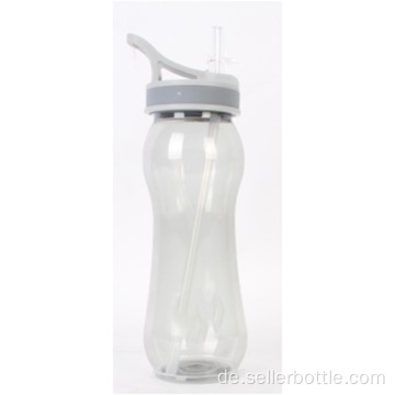 700ML PP einwandige Wasserflasche mit Strohhalm